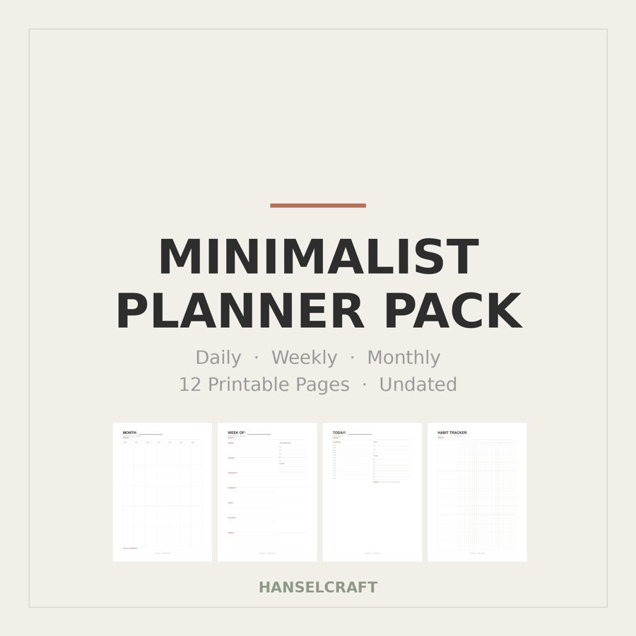 Minimalist Planner Pack