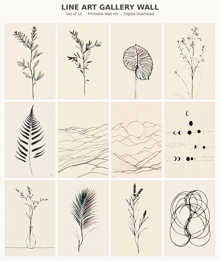 Line Art Gallery – 12er Set