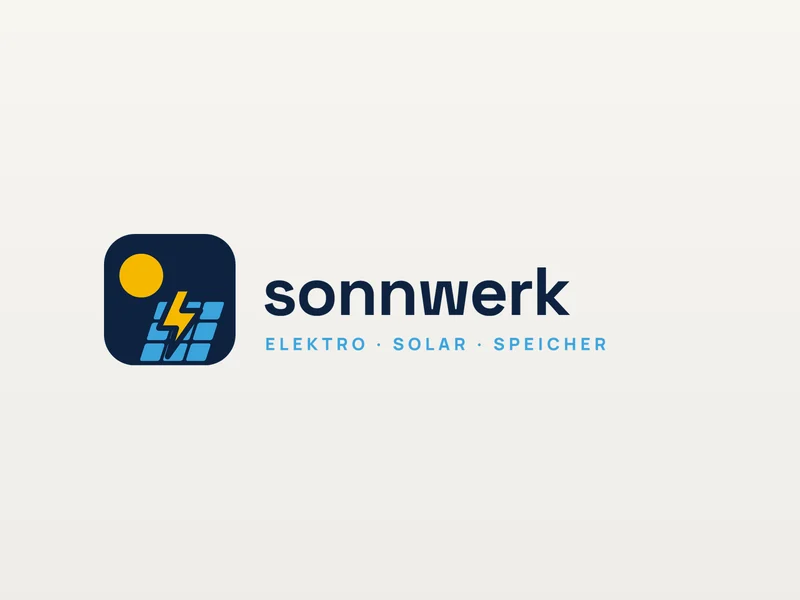Nachher: Logo Sonnwerk Elektro & Solar modernisiert, als saubere Vektorgrafik