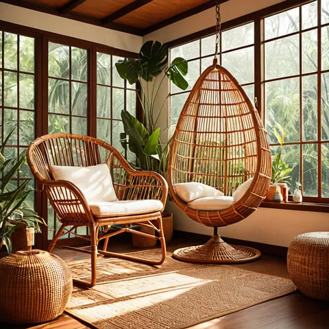 Beispielbild 70S Sunroom Rattan (KI-generiert)